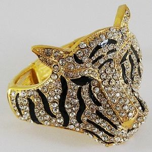 huge Tiger head blinged out cuff bracelet